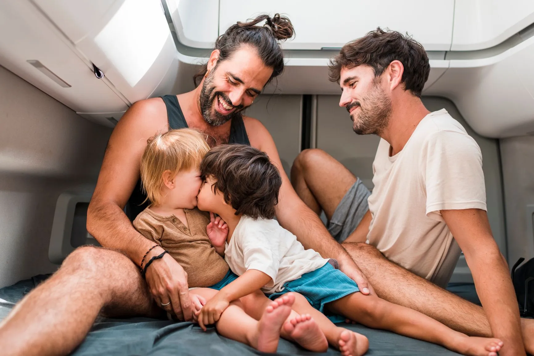 Couple with children